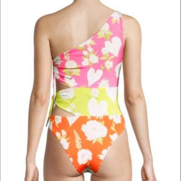 FARM RIO Neon Garden Cut Out One Piece Swimsuit - Picture 3 of 7